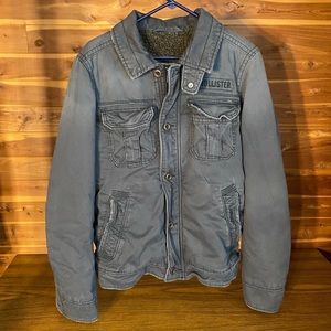 Hollister gray denim coat